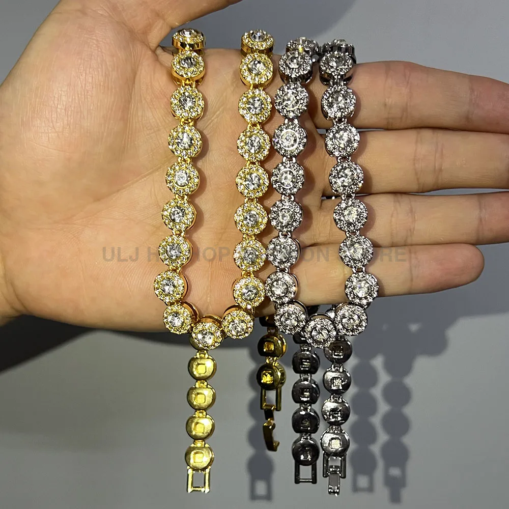 ULJ Hip Hop Iced Out New 10mm Round Bling Rhinestone Cuban Tennis Chain Choker Jewelry Necklace For Men Women