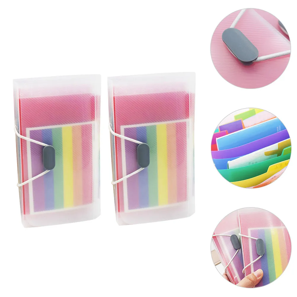 

2 шт. Портативные пластиковые папки-гармошки для документов, вместительные органайзеры для чеков и счетов, для офиса и школы