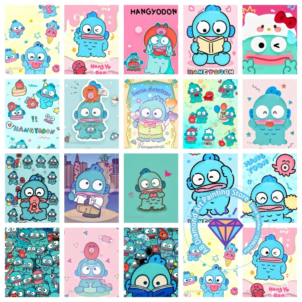 

Cartoon Hangydon AB Diamond Drawing Kit Square Round Diamond 5D DIY Hello Kitty Mosaic Handmade Art Adult Unique Gift Home Decor
