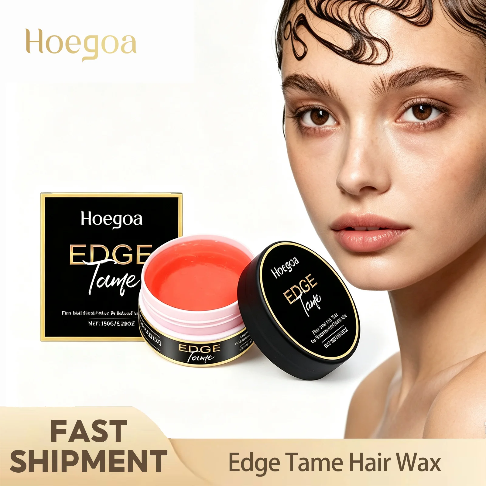 Hoegoa Edge Tame Hair Wax Strong Hold Edge Control Styling Wax Light Tames Broken Hair Neat Hairline For Thick Hard Hair 150g