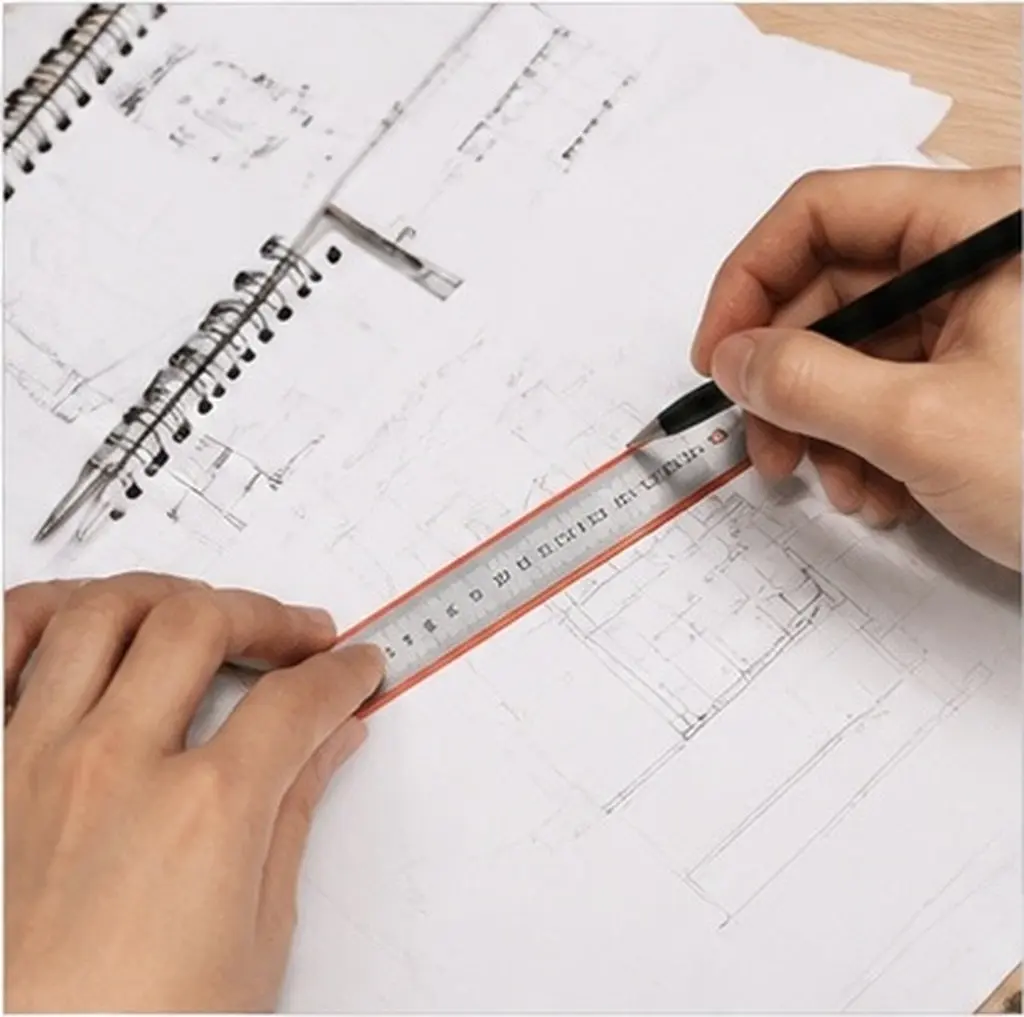3pcs Stainless Steel Straight Rulers Set – 15cm/20cm/30cm Double-Scale Precision Drafting Tools for Students & Designers