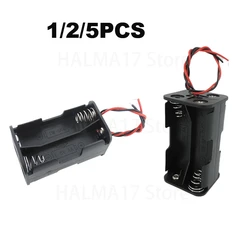 4 solt AA Battery Holder 6V 4 X AA Batteries Black Plastic Storage Box Case Dual Layers with Connector Wire Leads J17