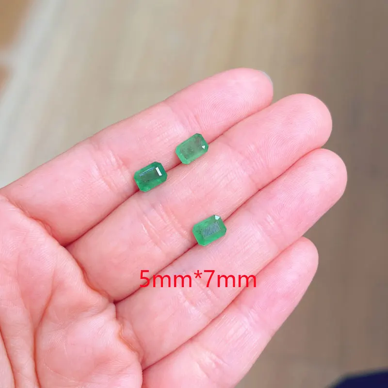 Natural Rectangle Emerald Loose Gemstone with Certificate 3mm*4mm To 5mm*7mm all size Genuine Emerald for Jewelry DIY