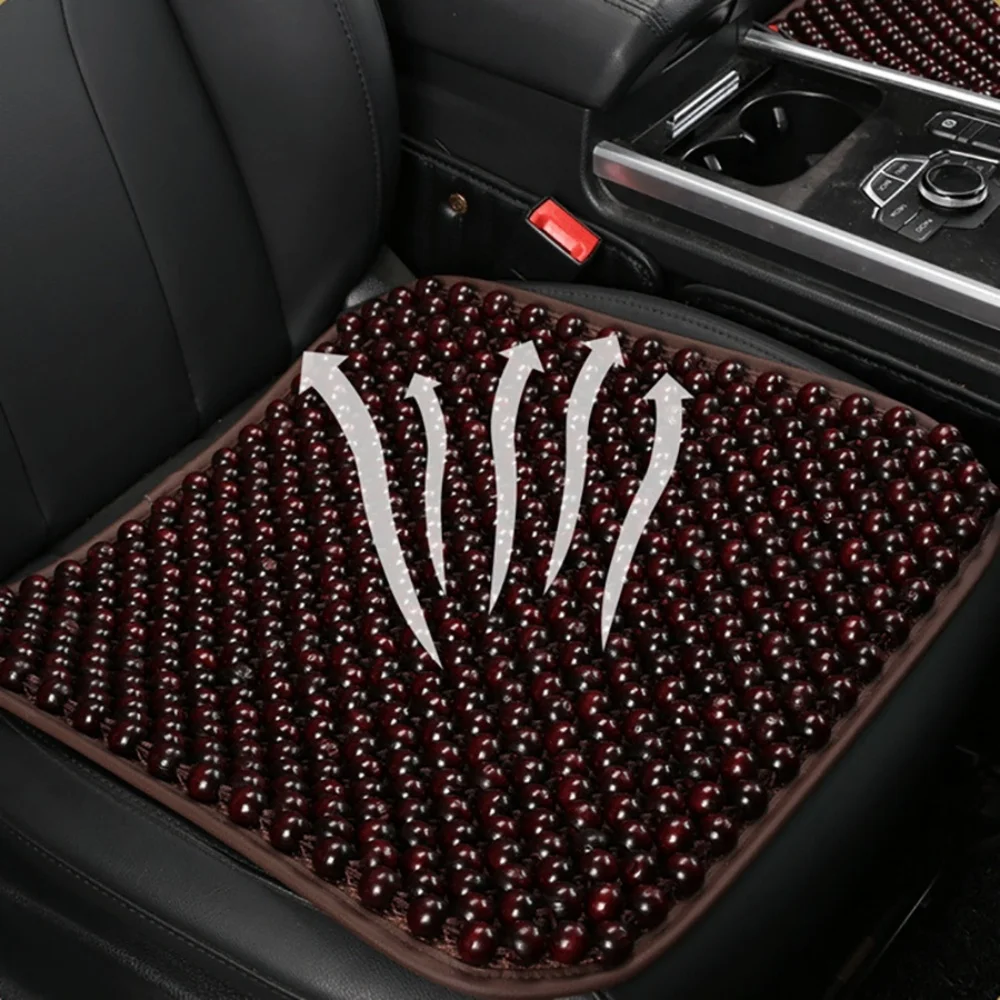 Car Seat Cushion, Summer Wooden Bead Cooling Pad, Office and Home Universal Seat Cushion, Cooling Pad, Ventilated, Breathable,