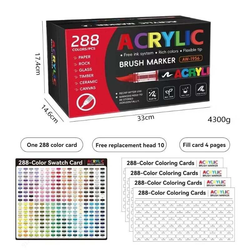 12-168 kleuren directe vloeibare markeerstift set, DIY hand getrokken, graffiti verf kunst acrylverf pennen, perfect voor kunstenaar/student