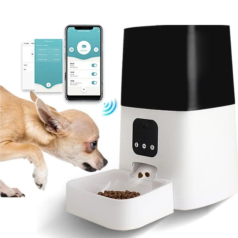 Top Quality Smart Auto Mobile Control Feeding Pet Feeder Dog Automatic Smart Pet Feeder Wifi Remote Control Auto Dog Feeder