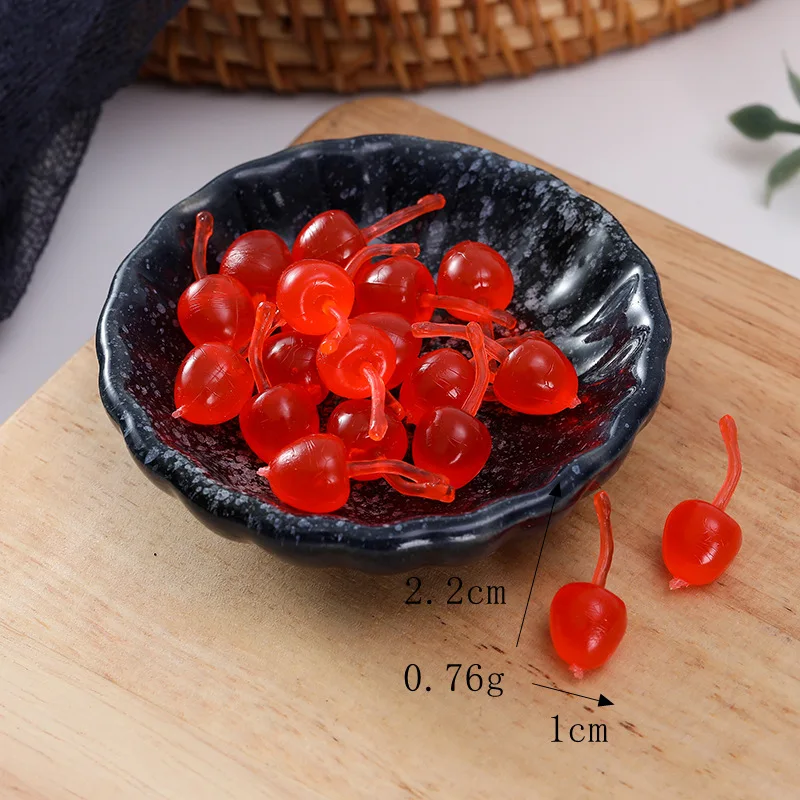 100 TEILE/LOS DIY Simulation Kirsche Miniatur Obst Dekorative Für Puppenhaus Zubehör Küche Spielen Spielzeug Hause Dekoration Geschenke – Detail 15