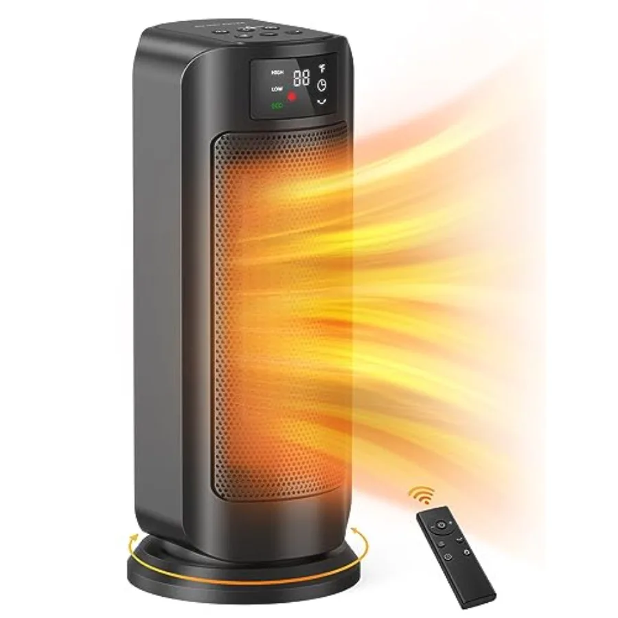 

Space Heaters for Indoor Use 1500W Fast Heating Portable Ceramic Heater with Thermostat 4 Modes Timer Oscillating Electric Room