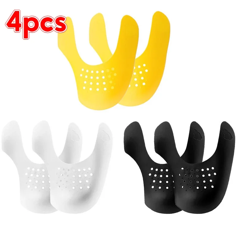 4Pcs Crease Protector Shoe Anti Crease Bending Crack Toe Cap Support Shoe Stretcher Lightweight Keeping Shield Sneakers