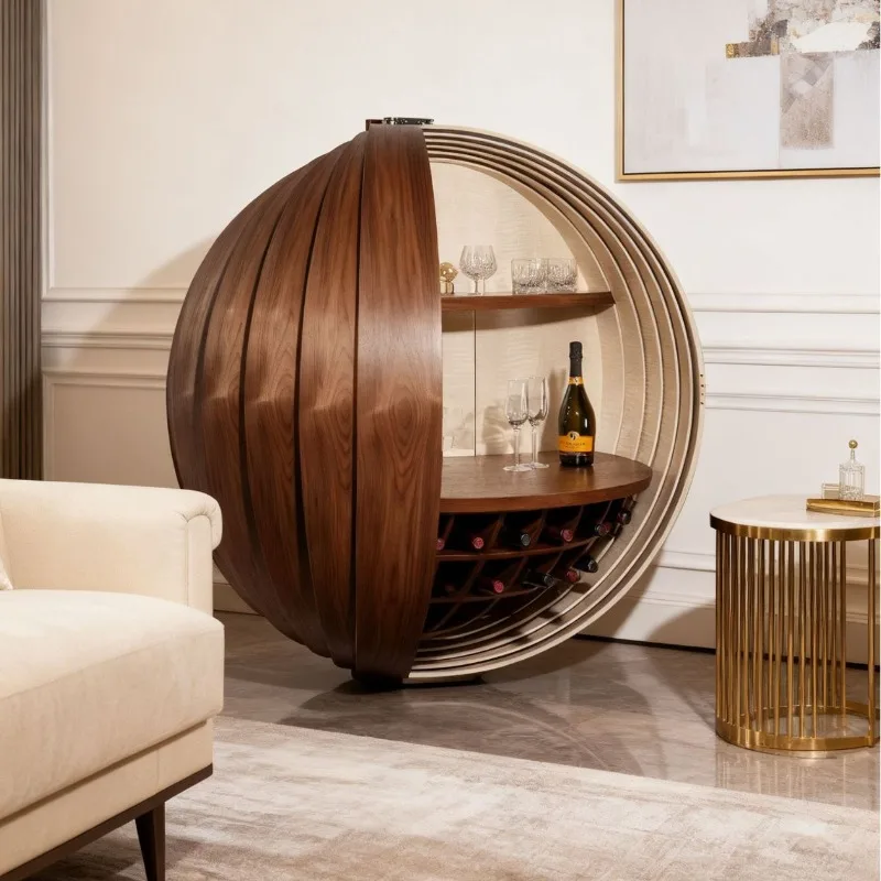 Wall-mounted wine cabinet Solid wood light luxury high-end creative onion suspension side cabinet
