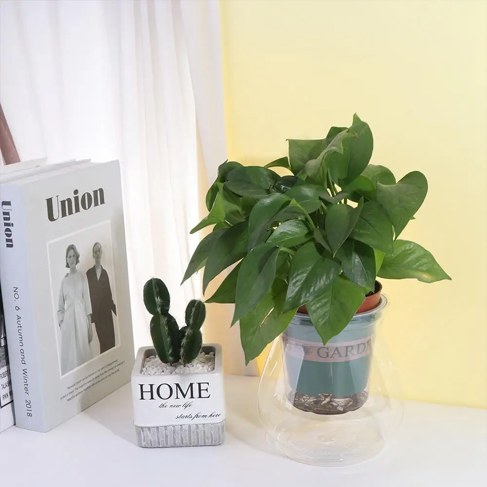 

Mini Fish Tank Self Watering Hydroponic Flower Pot Floor-standing Transparent Aquatic Plant Container Simple Plastic Office