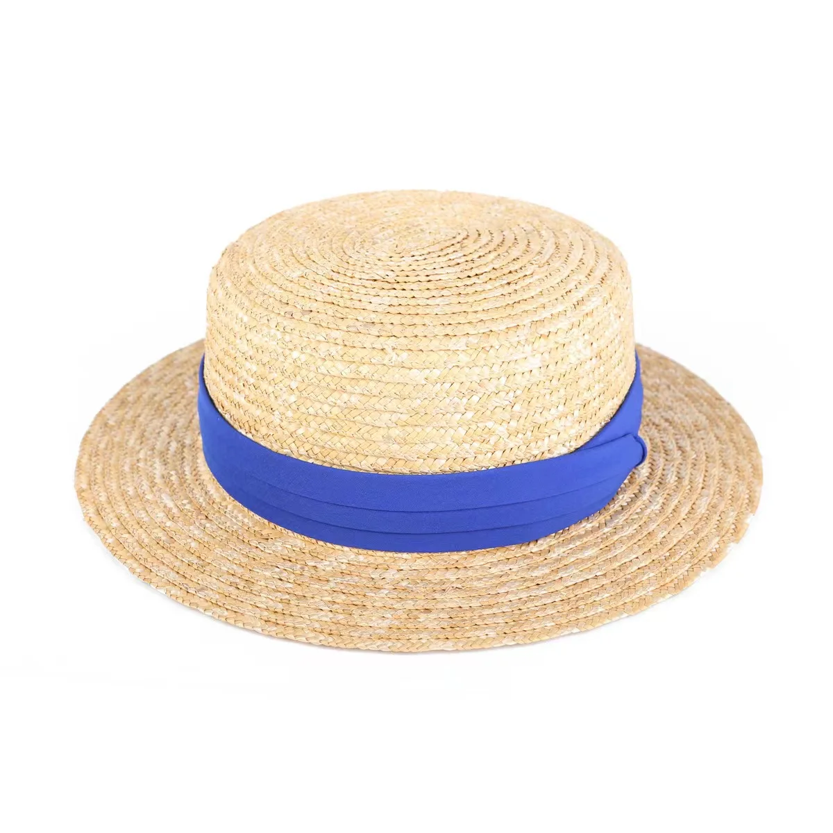 men boater hat natural wheat straw top hat flat hat men straw hat  Beach Flat Brim Cap handmade straw hat vintage gentlemen hat