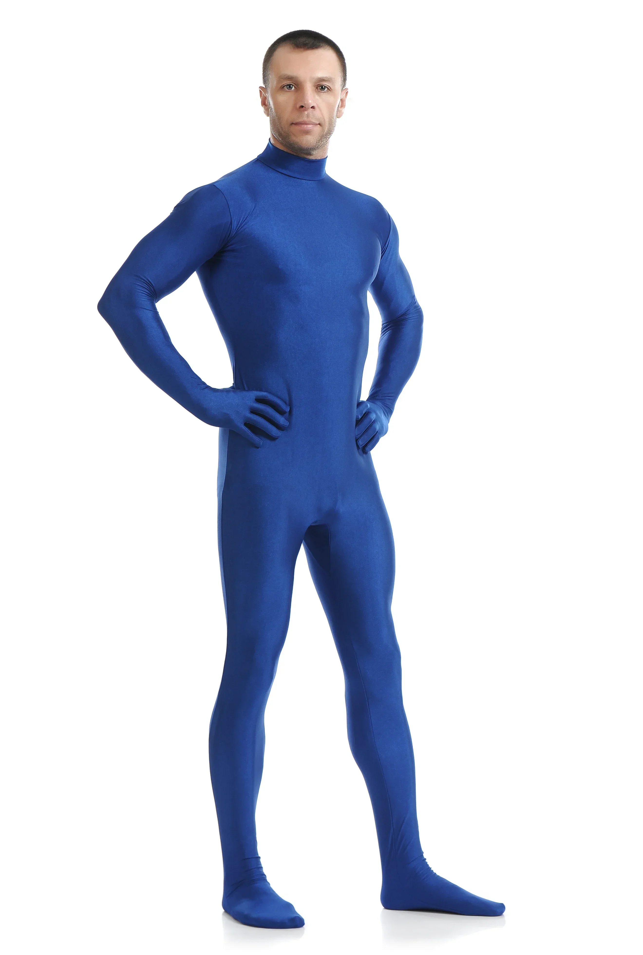 

Синий спандекс зентай, облегающий комбинезон для всего тела, костюм зентай, боди, костюм для женщин и мужчин, комбинезон, танцевальная одежда