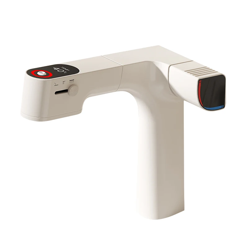 VGX Pull Out Faucets Bathroom Purified Water Filter Tap Basin Mixer Sink Faucet Gourmet Temperature Display Tapware Brass Crane