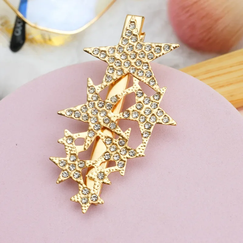 Hair Clip Big Small Star Barrettes for Women Trend Crystal Alligator Hindbrain Side Hairpin Headwear Fashion Accessories Jewelry