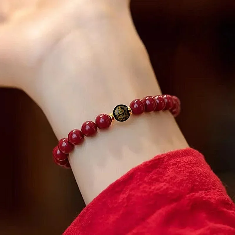 Birth Buddha Cinnabar Bracelet Body Protection Beads Bracelet Couple Men and Women's Natal Year Zodiac Guardian Bracelet view 3