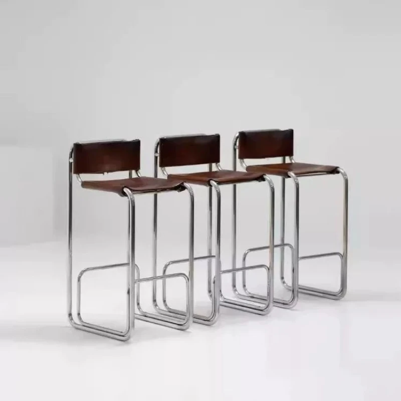 Simple modern metal dining chair high bar chair foldable soft bag