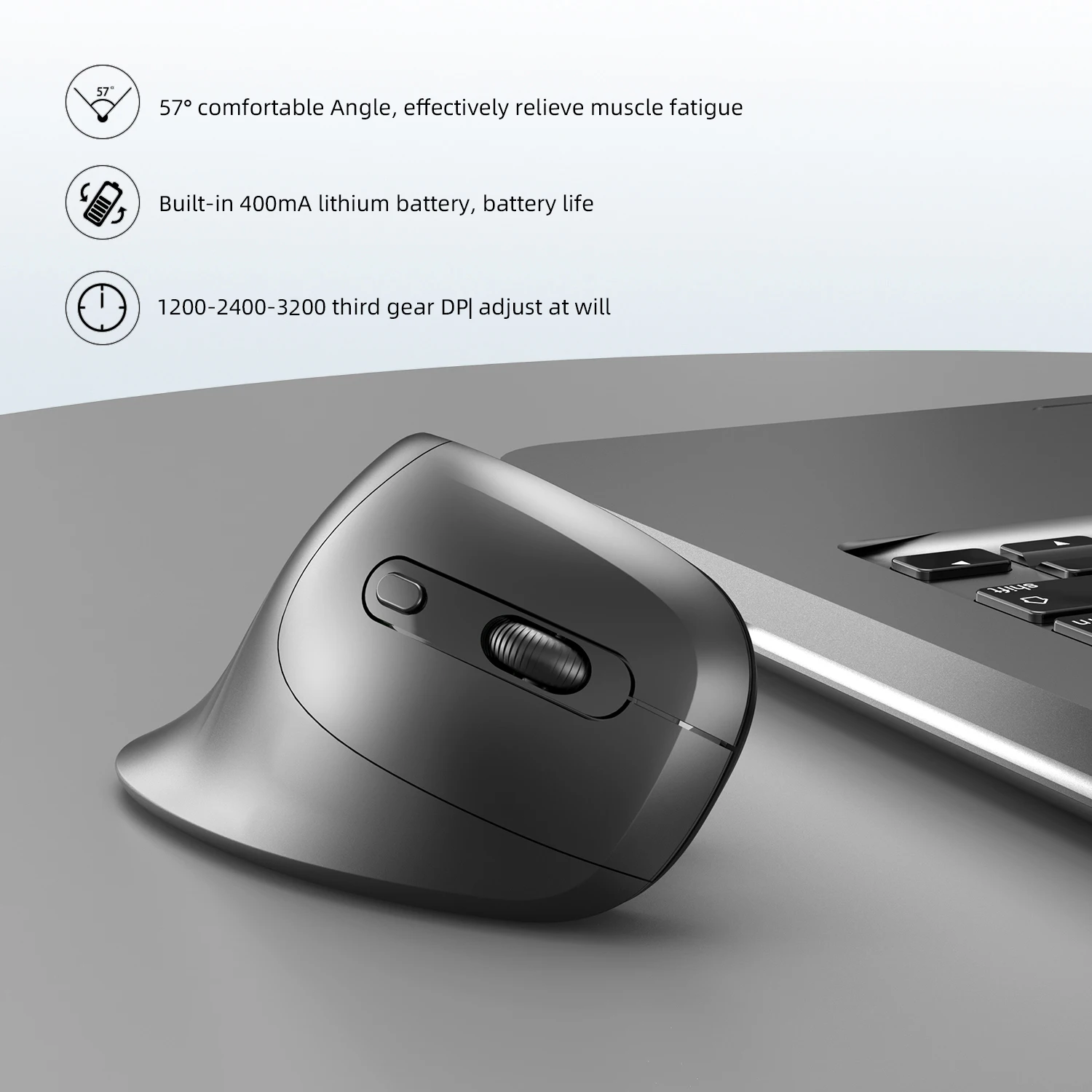 Ergonomic 2.4g usb wireless svislý mouse rechargeable tichá zápěstí zdravý mice mause pro notebook počítač úřad práce herní