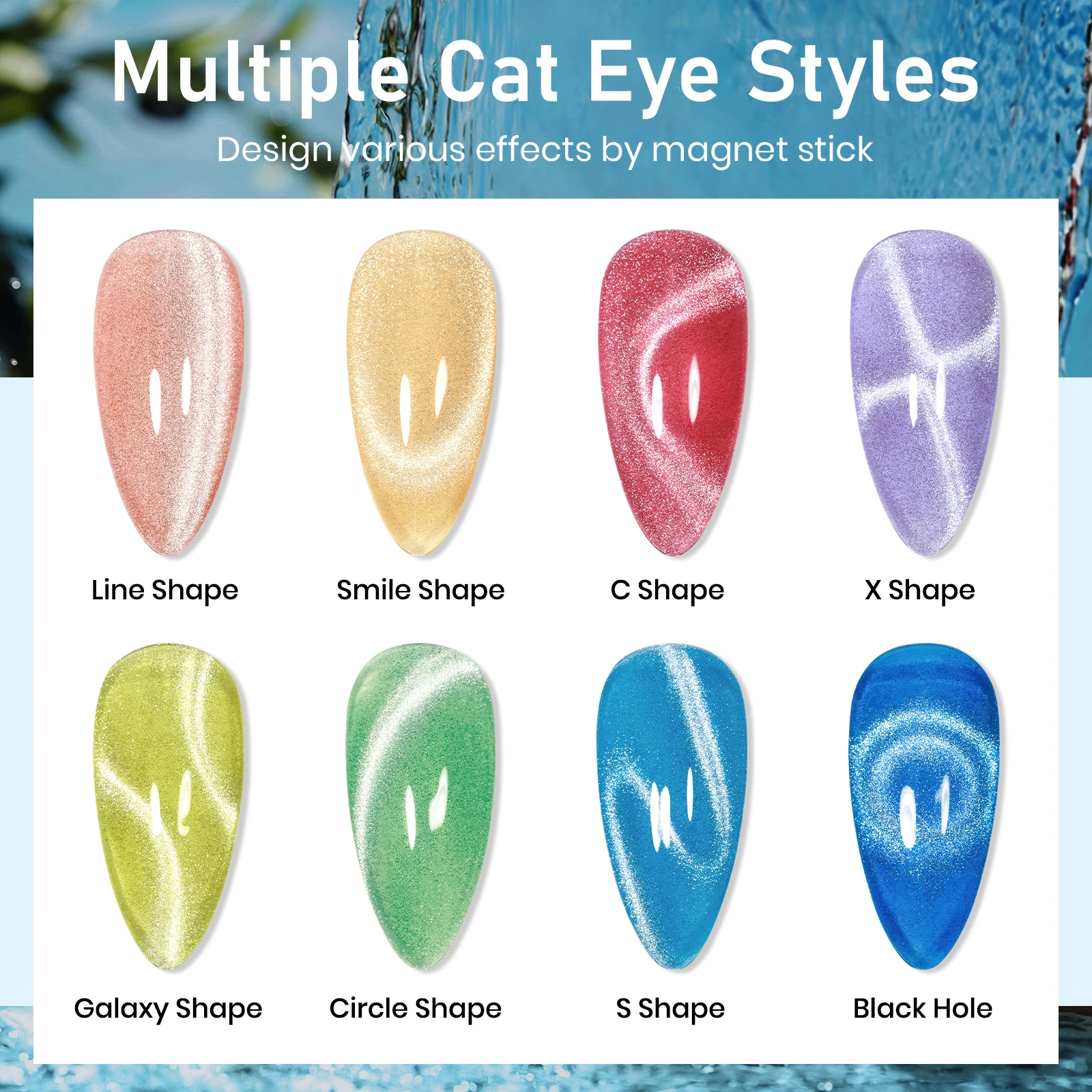 MIZHSE 7ML Cat Eye Gel เล็บ Magnetic Glitter Cat Eye Nail Art Soak Off กึ่งถาวร Glossy Vibrant UV Led เคลือบเงาสีเขียว