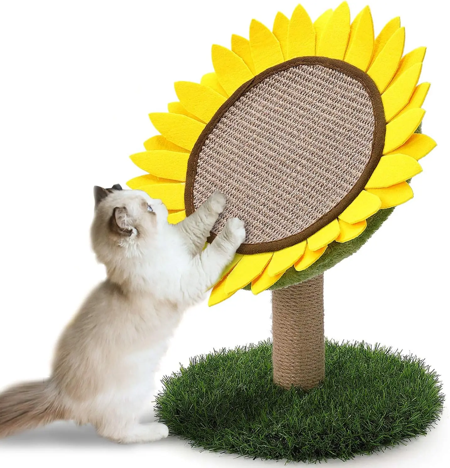 

Sunflower Cat Tree Cats Scratching Board For Indoor Cats Interactive Activity Scratching Tower Toy Kitten Sisal Scratch Board