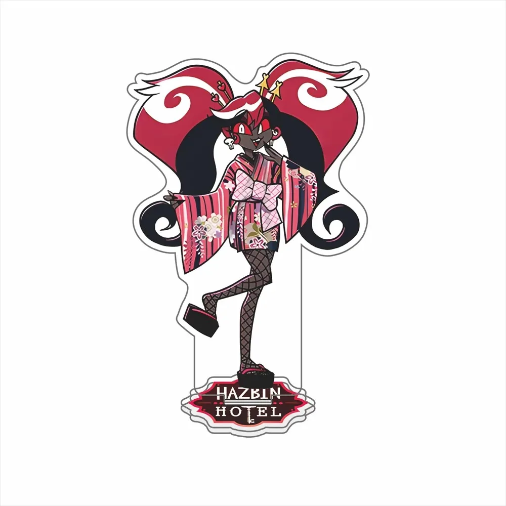 Hazbin Hotel Anime Vaggie Angel Dust Alastor Husk Charlie Morningstar Acrylic Stand Standing Plates Desktop Ornament Gift