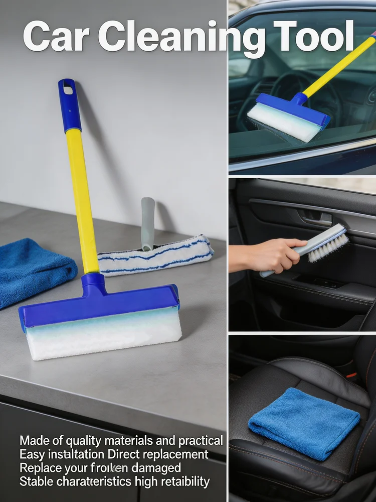 Car Cleaner Squeegee Recyclable Silicone Window Single Ultrafine Fiber Cloth Cover Plastic Car Accessories Tools