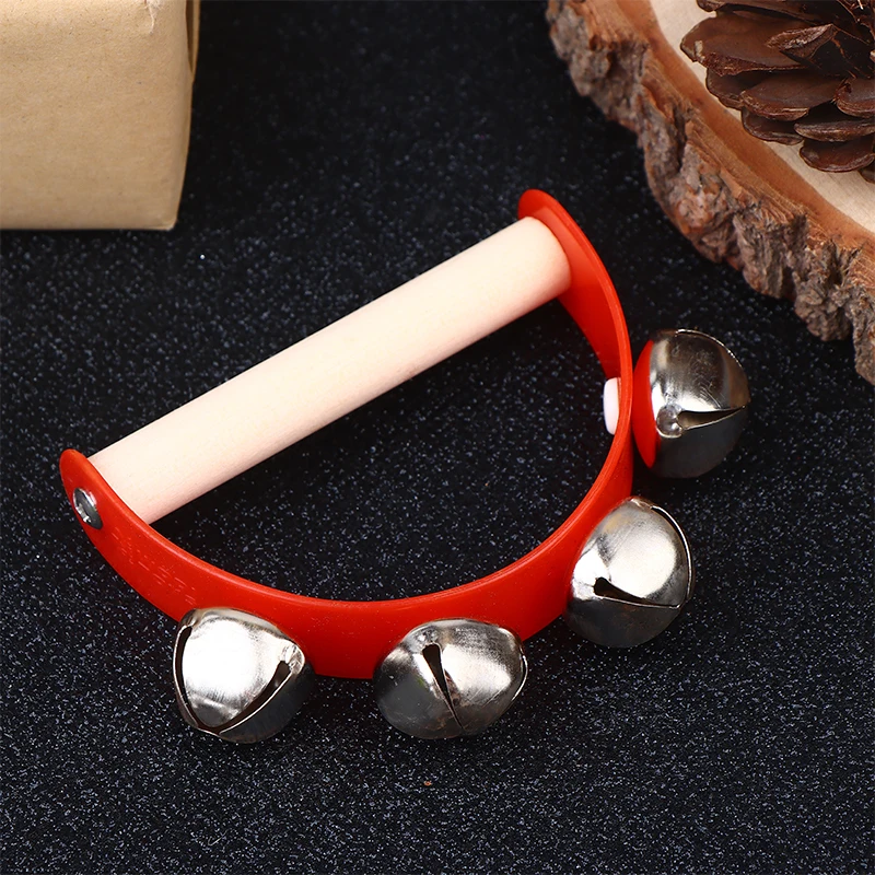 Drewniany półokrągły dzwonek do trzymania w ręce 7,8*6,5 cm, tamburyn dla dzieci, instrumenty muzyczne Orffa, klapka, zabawki edukacyjne