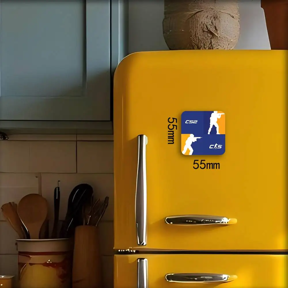 C-Counter-S-Strike CS 2 شعار شخصية صور مغناطيس الثلاجة جولة المغناطيسي الثلاجة الديكور هدايا تذكارية الزفاف