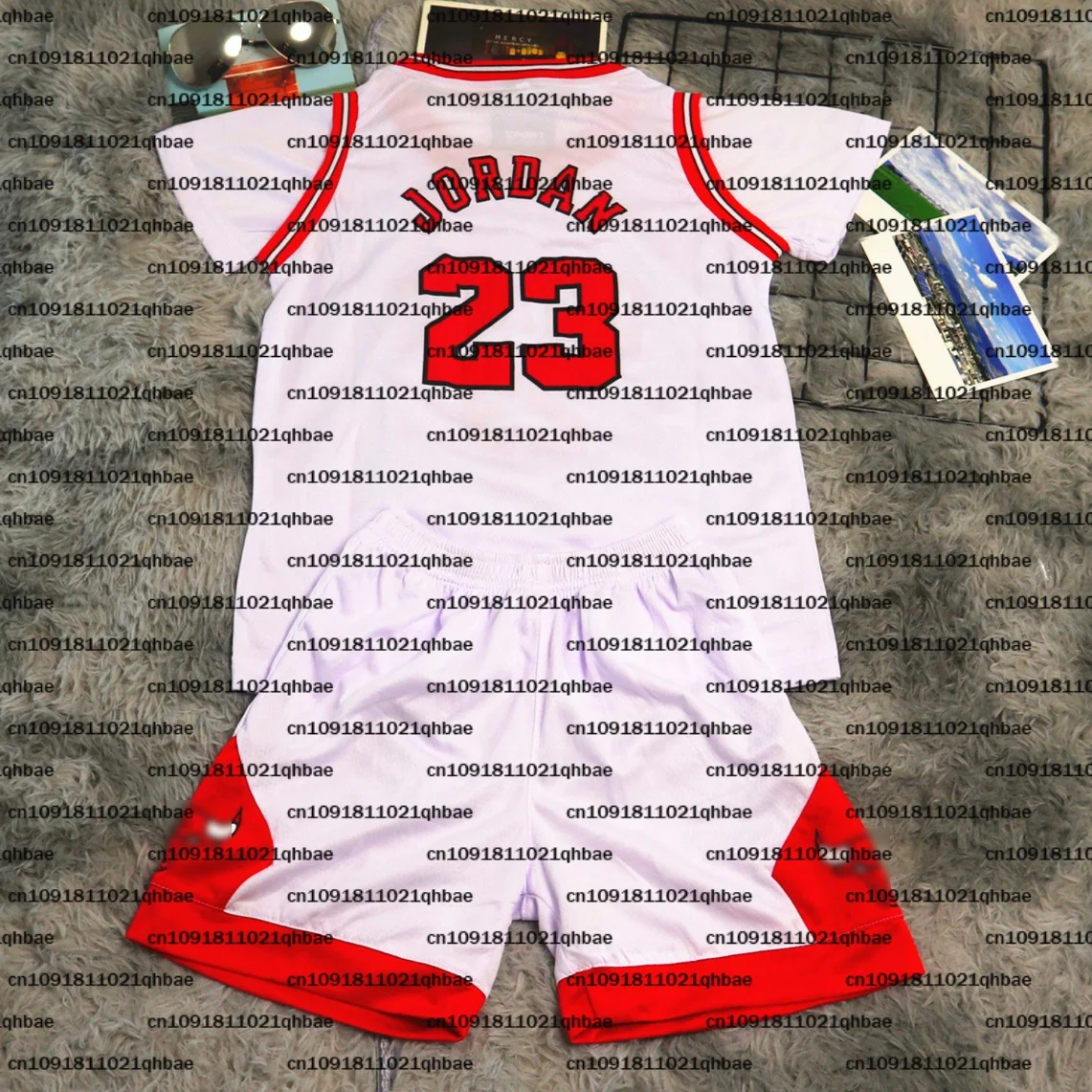 # 23 JORDAN 3D مطبوعة بيضاء بلا أكمام جولة الرقبة كرة السلة جيرسي تي شيرت مجموعة، التدريب اليومي والمنافسة جيرسي