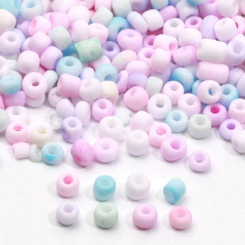 500/200pcs 3/4mm Matte Macaroon Color Czech Glass Beads Frosted Uniform Round Spacer Seed Beads for DIY Jewelry Making Bracelet