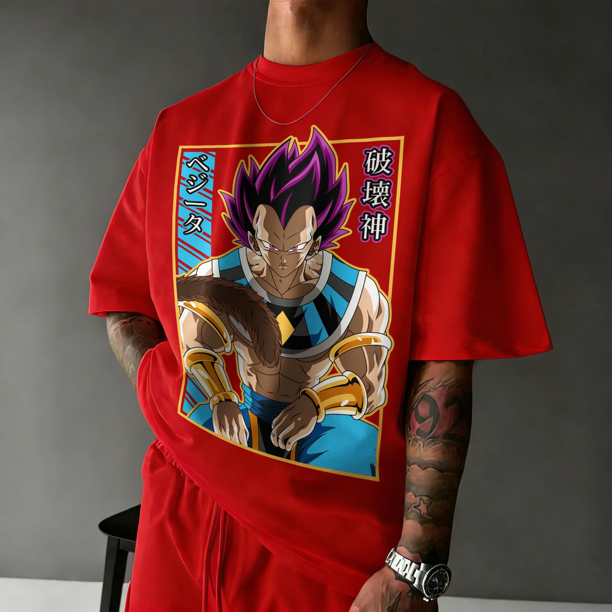

Новая летняя модная футболка из 100% хлопка с принтом Dragon Ball 40th Anniversary Vegeta, повседневная, унисекс