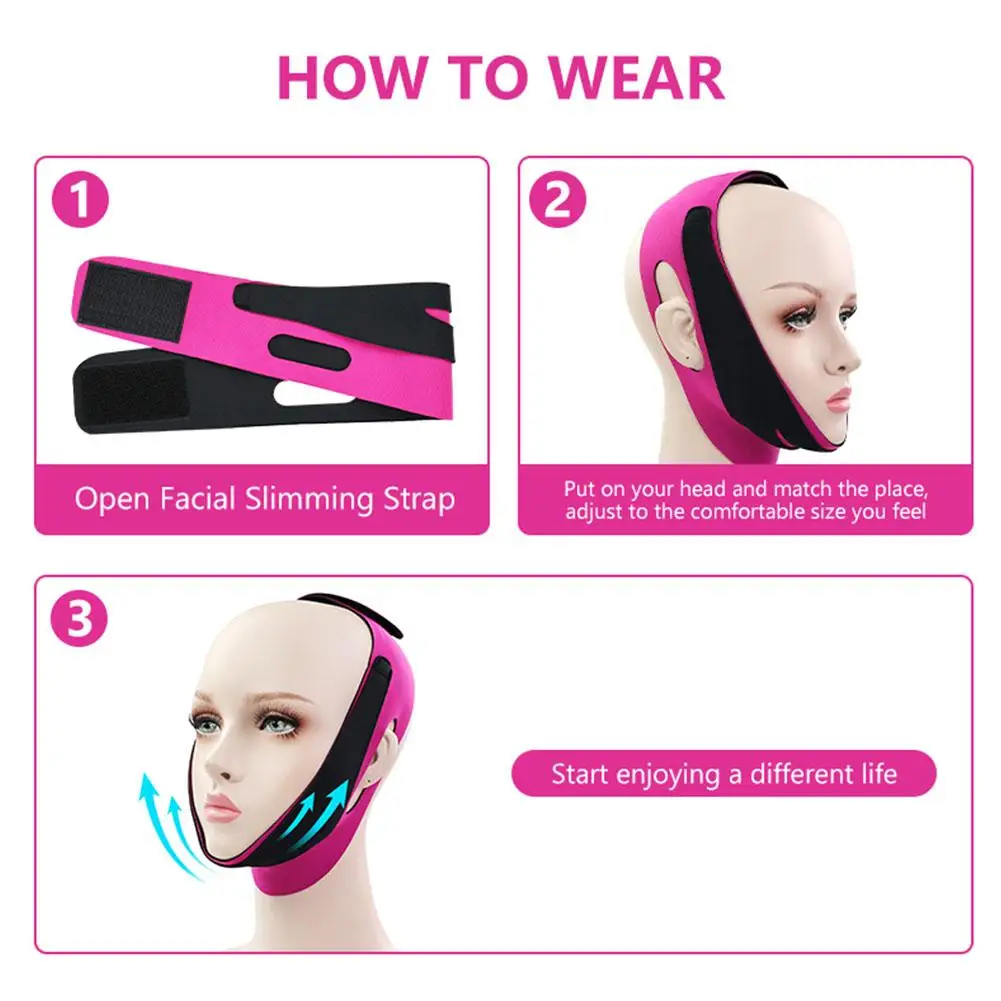 Elastic Face Slimming Bandage V-Shaped Lift Up Belt Reduce Double Chin Anti Wrinkle Thin Neck Mask Facial Care Tool for Women