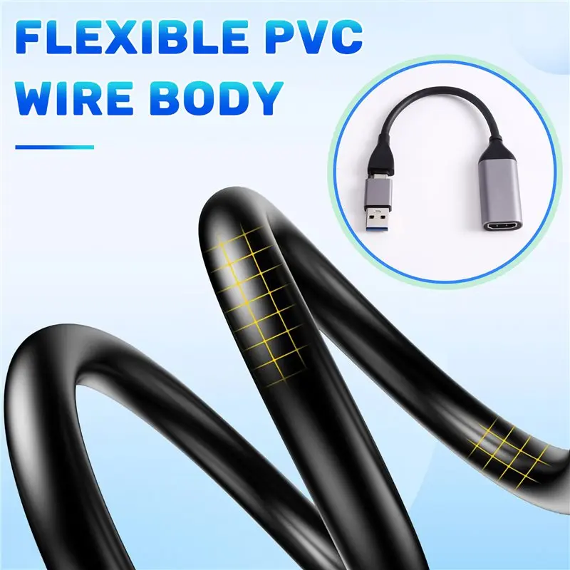 For Computer Camera Live Stream Meeting Recording 1080P Video Capture Card -Compatible To USB A/USB-C Video Grabber view 4