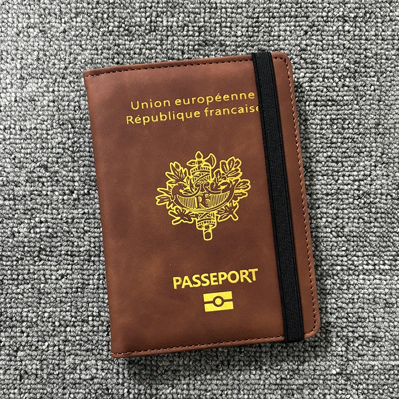 Funda para pasaporte de Francia RFID, billetera de viaje, funda para tarjetas, accesorios de viaje, fundas para soporte de pasaporte, documentos,