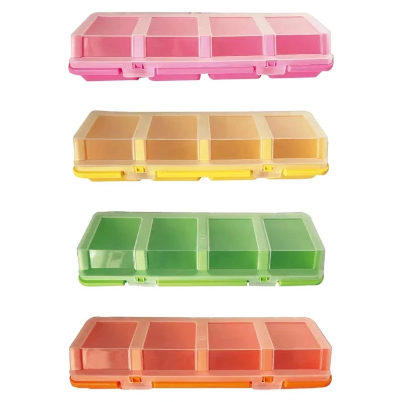4 Section Hardware Sorting Case with Translucent Lid for Screws and Bits