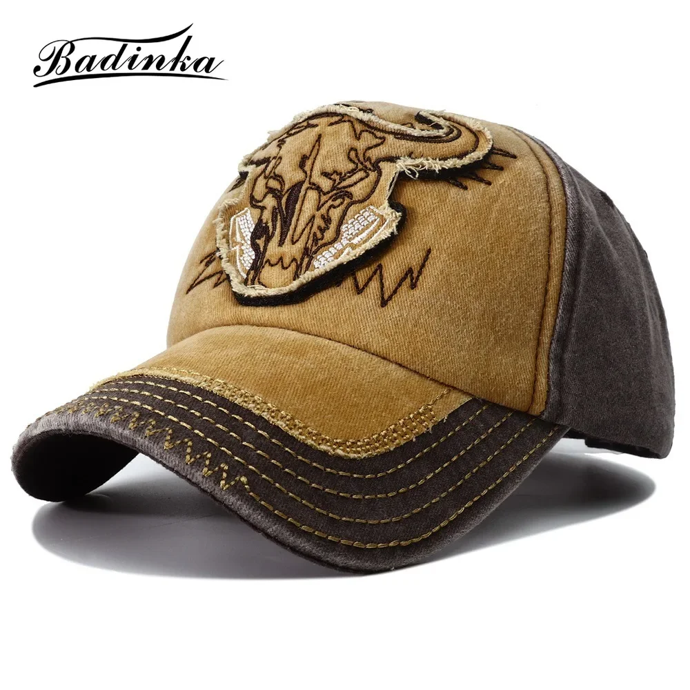 2024 New Designer Retro Vintage Bull Embroidery Baseball Caps for Men Bone Snapback Cap Summer Sun Visor Hats for Women Gorras