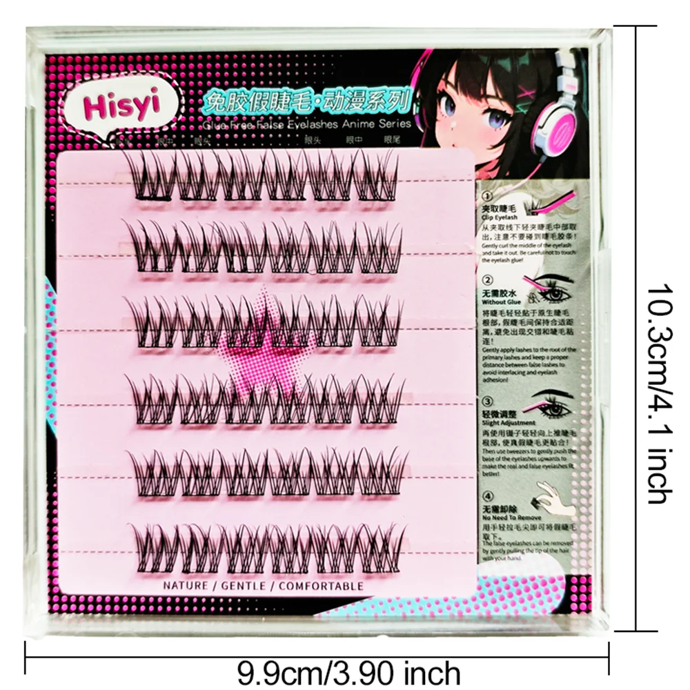 6ペアの自己粘着まつげキット – 接着剤不要、DIYでナチュラルからグラムルック、ソフトで再利用可能、世界的な美容ユーザー向けに認定