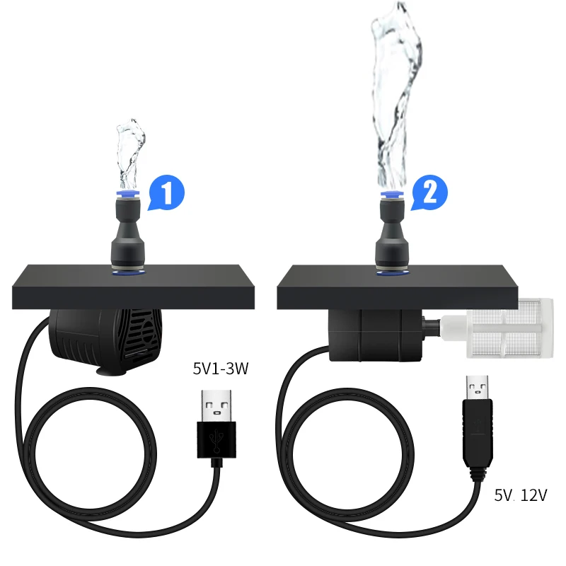 Mini Micro Water Pump Pumping Fountain Spray USB 5V 2A Power Supply