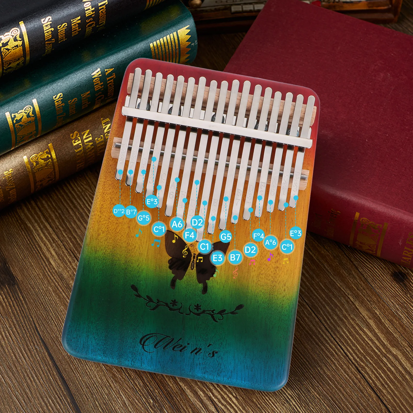 

Mini Kalimba Thumb Piano Wooden 17 Keys Finger Piano Musical Instrument for Kids and Adults