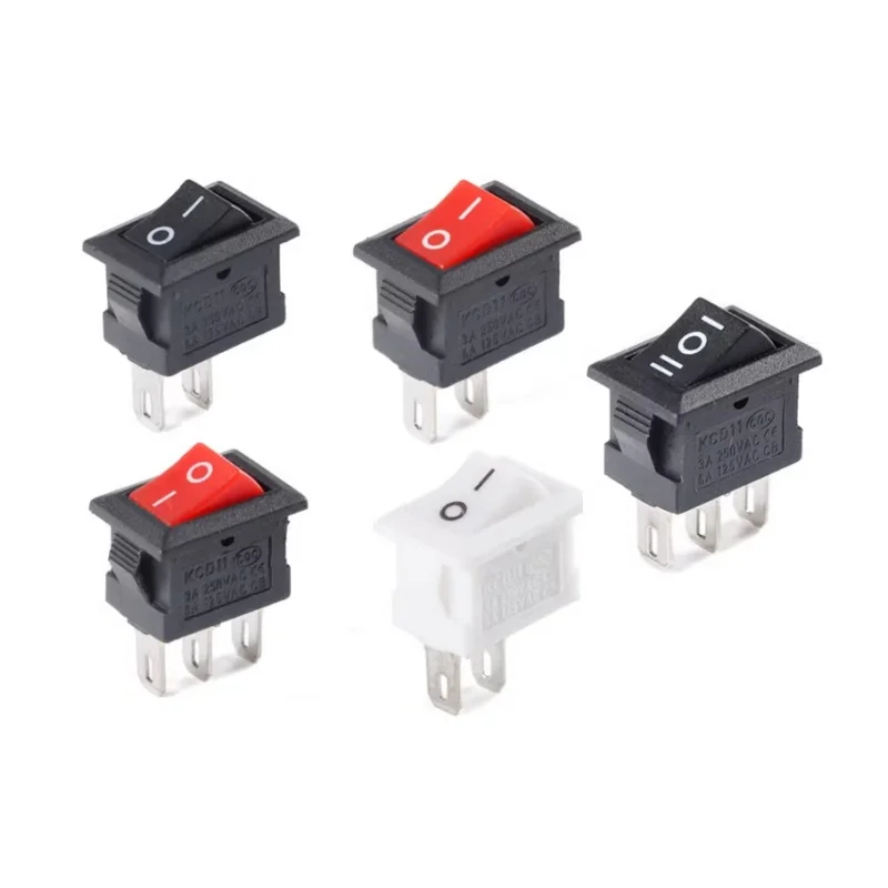 1PCS KCD11 Rocker Switch 10*15mm Mini Push Button Switch ON-OFF / ON-OFF-ON 2 Pins / 3 Pins 3A 250VAC / 6A 125VAC 10x15mm