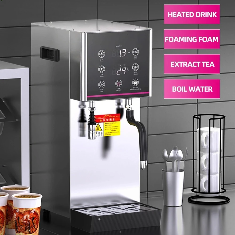 

Commercial Milk Foam Machine Automatic Coffee Milk Steamer Milk Tea Shop Equipment Water Heating Tea Boiling Machine Frother