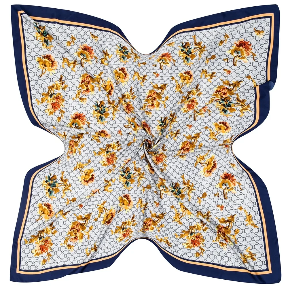 

Autumn Floral Scarf 130cm Women Fashion Shawl Wrap Sun Protection Travel Accessory Versatile Gift Present for Women Stylish251