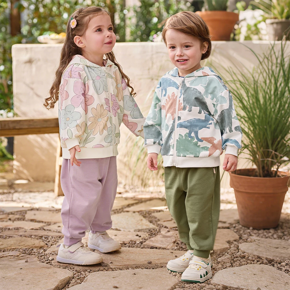 Dave Bella Kids Coat Trousers Suits Spring Autumn Boys Girls Top+Pant Two-piece Set Casual Outdoor Children Clothing DB1260650-B