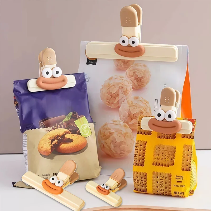 Clip de sellado en forma de T para bolsas de alimentos, utilizado para sellar alimentos deliciosos y también se puede utilizar como clip o carpeta de oficina, 2/3/6 Uds.