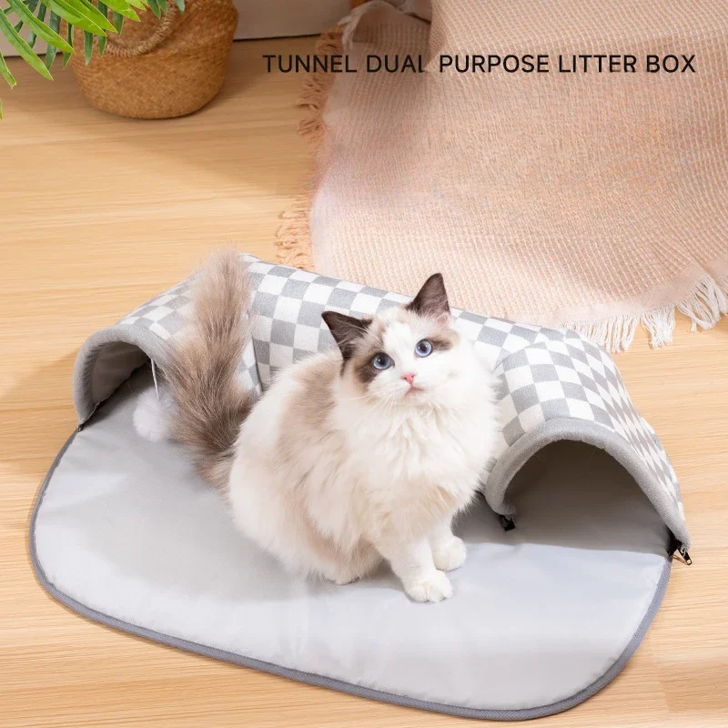 65x45x17CM Tunnel Cat Nest Dog House Bed Detachable Closed Washable Cute Cat House Home Mat Pet Supplies Accessories  Gatos