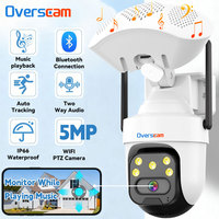 5MP ICSee WiFi IP Camera Bluetooth Loud Speaker Music Player Outdoor Wireless Security PTZ Camera Human Detection Auto Tracking