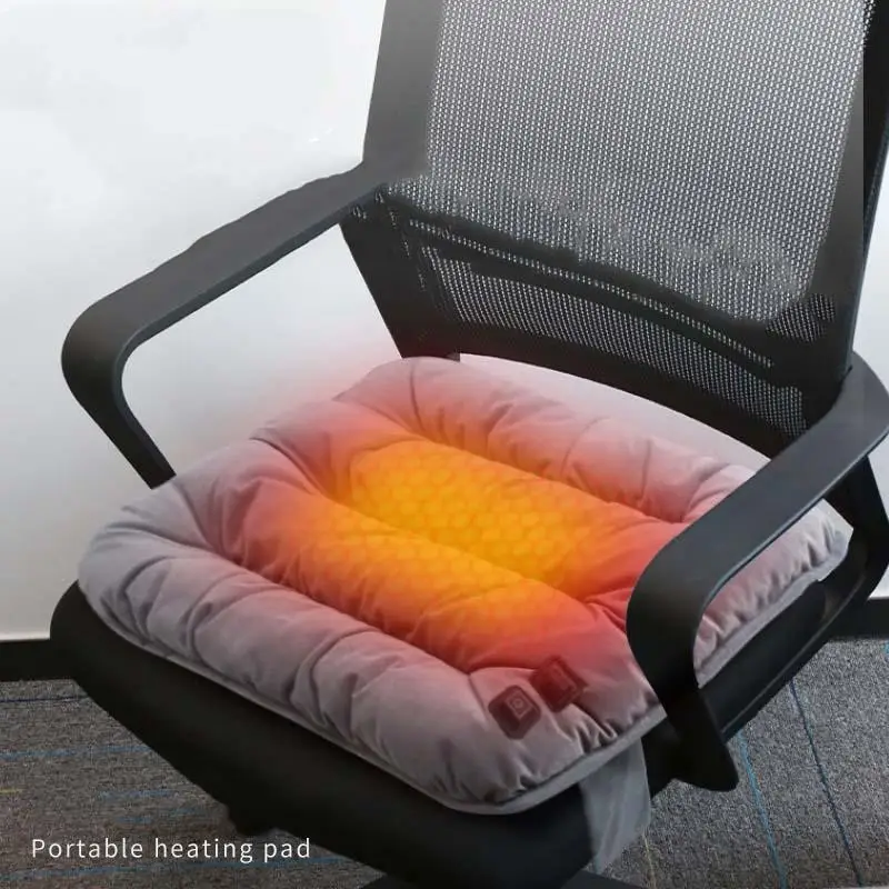 

Heated Cushion with Pockets USB Fast Heating Seat Cover Sitting Mat Pad for Bedroom Office Chair Automobile Home Warm Winter, 5V