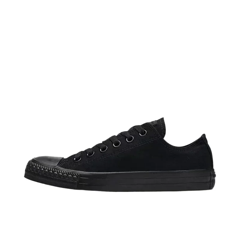 Converse Chuck Taylor All Star Men and Women Skateboarding Shoes Low-top Outdoor Breathable Lightweight Vintage Sneaker Black