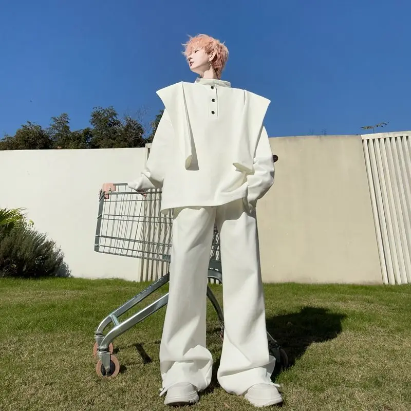 

Spring and Autumn Simple and Versatile Men's Straight-leg Loose Pants High-end Sweatpants Sporty Casual Wide-leg Pants for Men