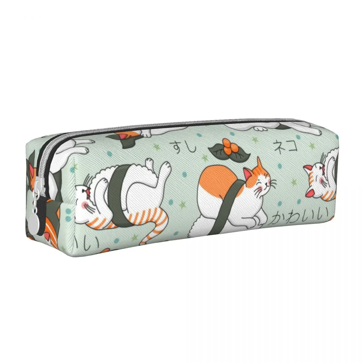 Kawaii Neko Sushi Cat Pencil Case Japan Pen Box Bag Girl Boy Large Storage School Supplies Cosmetic Pencil Box